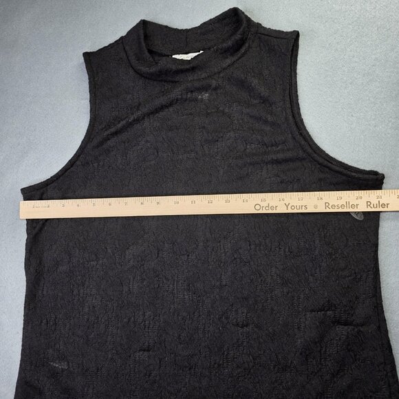 Maurices Shirt Womens 2XL Black Sleeveless Mock Neck Textured Burnout Knit Top - Picture 7 of 10